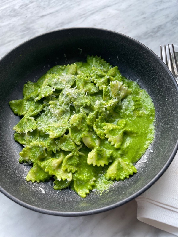 Farfalle with Creamy Kale Spinach Sauce